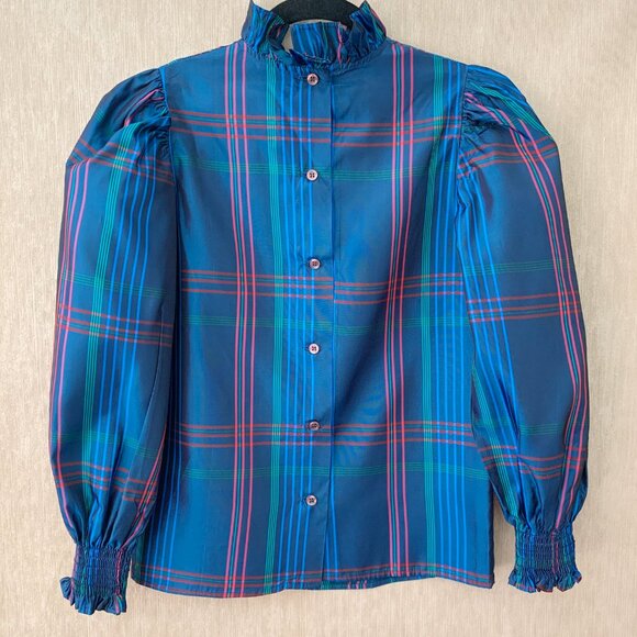 Vintage Yves Saint Laurent Two-Piece Girls’ Taffeta Plaid Outfit - Picture 9 of 12